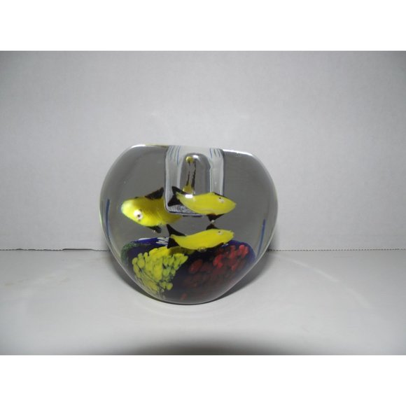 Vtg. Murano Style Fish Aquarium Art Glass Candle Holder - Picture 2 of 2